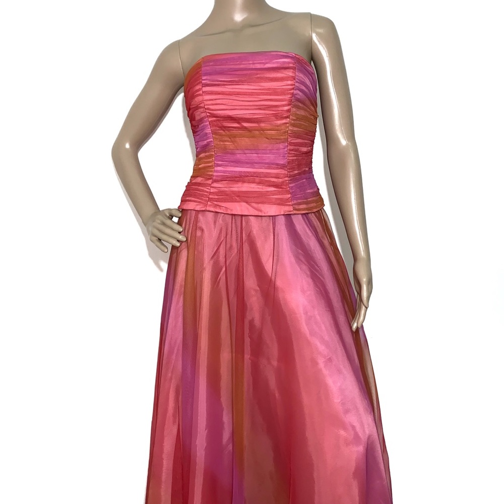 De Laru Tulle Princess Strapless Prom Dress